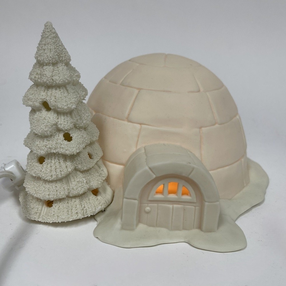 Department Dept. 56 Igloo Snowbabies Christmas Tree Lighted Decoration w/ Cord - Picture 11 of 15